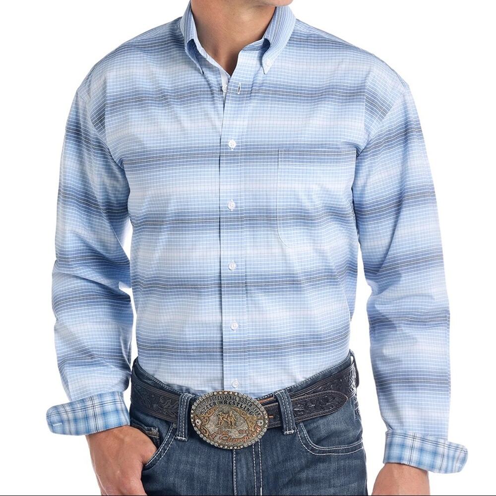 Panhandle Rough Stock Button Down Western Long Sleeve‎ Shirt Size Small